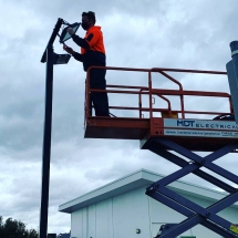 Changing the floodlights on the forecourt at our BP site in Point Cook