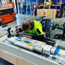 Preparing a switchboard replacement at our factory premises