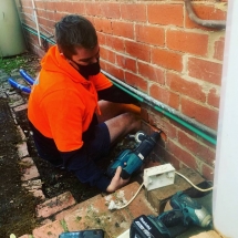 Wiring external powerpoint for a client in Caulfield