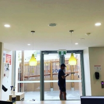 New pendant light install at a childcare reception