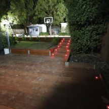 Night time photo of decking project complete